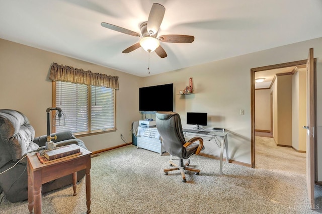 1900 Lani Dr, Washington Twp, OH 45320 - carpeted office with ceiling fan and baseboards