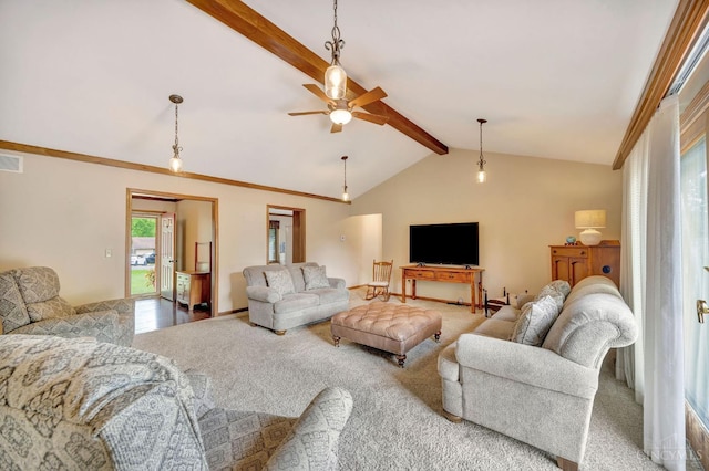 1900 Lani Dr, Washington Twp, OH 45320 - living room with a ceiling fan and carpet floors