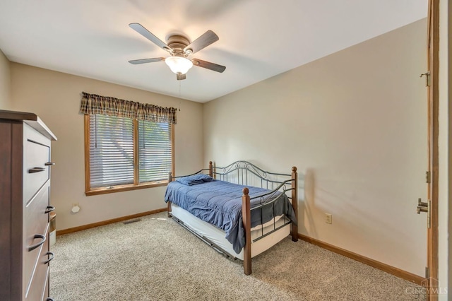 1900 Lani Dr, Washington Twp, OH 45320 - bedroom with carpet floors and a ceiling fan