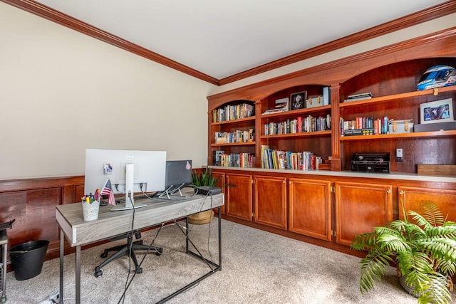 8551 Trillium Ridge Ln, Anderson Twp, OH 45255 - carpeted home office with ornamental molding