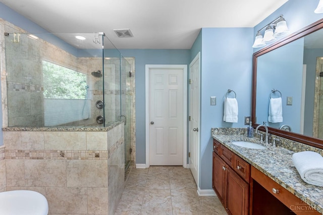 8551 Trillium Ridge Ln, Anderson Twp, OH 45255 - full bath with a shower stall, double vanity, and a freestanding bath
