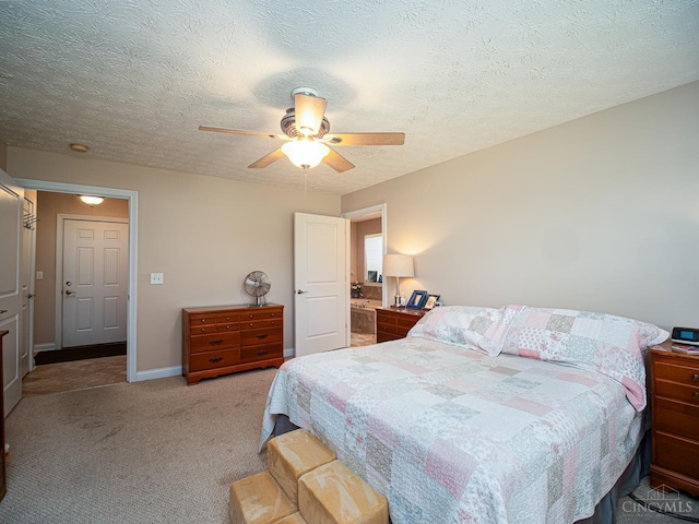 7854 Cape Cod Ct, West Chester, OH 45069 - bedroom with carpet flooring, ceiling fan, and a textured ceiling