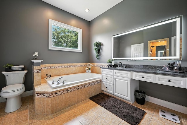 7066 Hearthside Ct, Liberty Twp, OH 45011 - bathroom featuring double vanity, a bath, and tile patterned floors