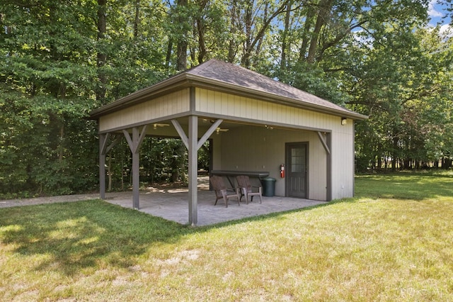 14697 Bodman Rd, Sterling Twp, OH 45154 - view of home's community featuring a gazebo, a patio, and a yard