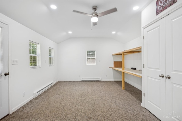 14697 Bodman Rd, Sterling Twp, OH 45154 - storage area featuring a baseboard radiator and ceiling fan