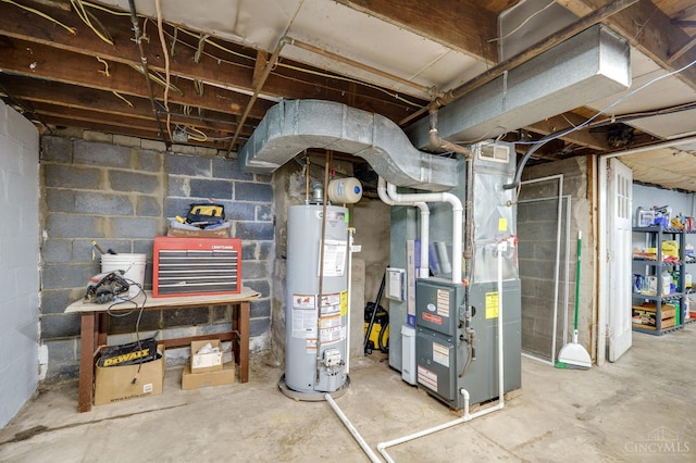 8012 Euclid Ave, Madeira, OH 45243 - unfinished basement featuring gas water heater and heating unit