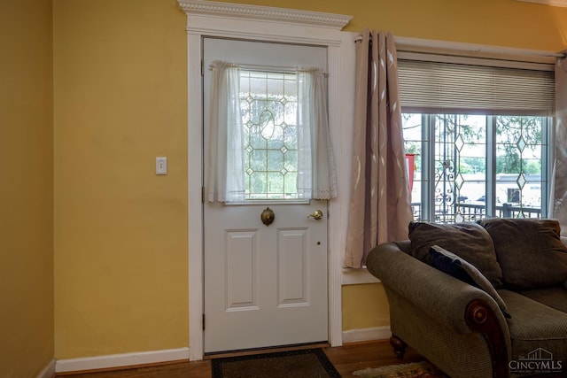 8012 Euclid Ave, Madeira, OH 45243 - doorway to outside with healthy amount of natural light and wood finished floors