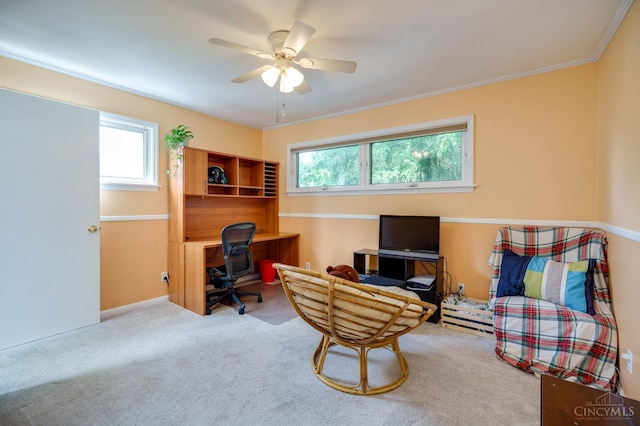 8012 Euclid Ave, Madeira, OH 45243 - carpeted office with healthy amount of natural light and ceiling fan