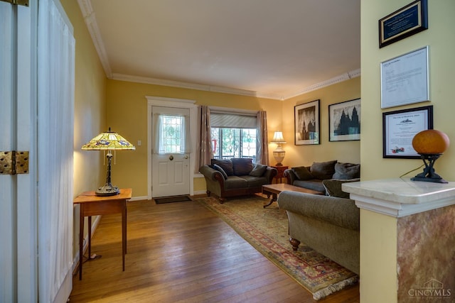 8012 Euclid Ave, Madeira, OH 45243 - living area with wood finished floors and crown molding