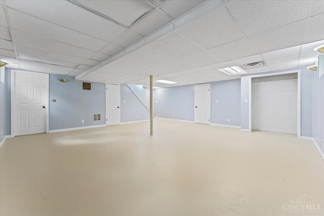 2535 Crane Schoolhouse Rd, Tate Twp, OH 45106 - finished basement with baseboards and a paneled ceiling