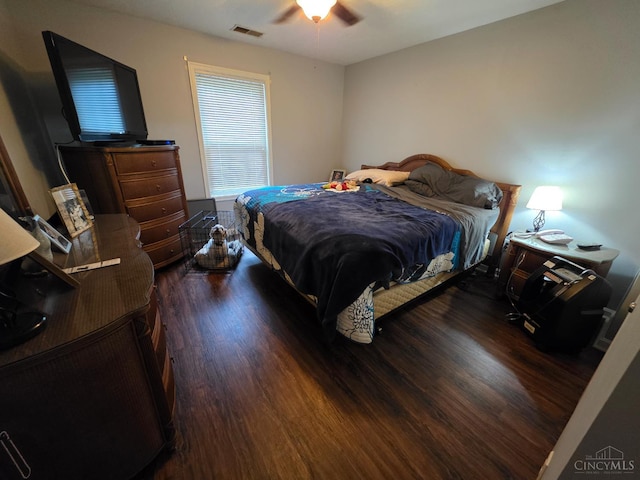311 Miami Trce Unit 5, Harrison, OH 45030 - bedroom featuring dark wood-style floors and a ceiling fan