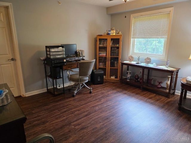 311 Miami Trce Unit 5, Harrison, OH 45030 - home office with wood finished floors and ceiling fan
