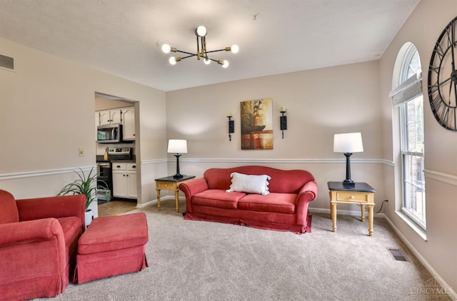 6330 Branch Hill Miamiville Rd, Miami Twp, OH 45140 - living area with a chandelier and carpet