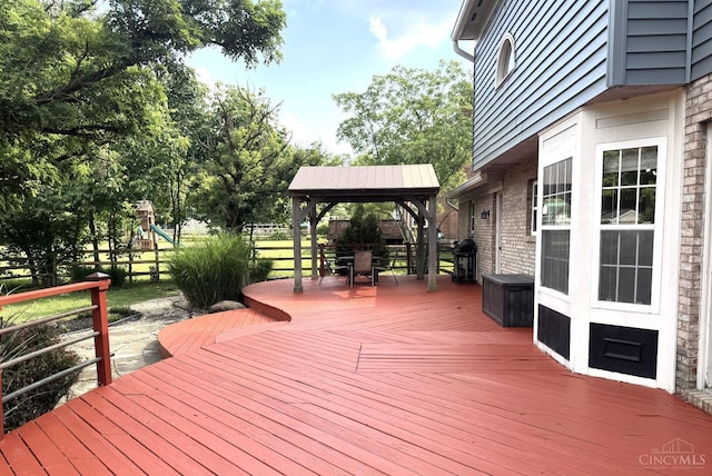 6330 Branch Hill Miamiville Rd, Miami Twp, OH 45140 - deck featuring a gazebo, grilling area, and a playground