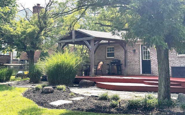 6330 Branch Hill Miamiville Rd, Miami Twp, OH 45140 - exterior space featuring a gazebo, a deck, and area for grilling