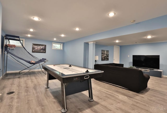 6330 Branch Hill Miamiville Rd, Miami Twp, OH 45140 - recreation room with wood finished floors and recessed lighting