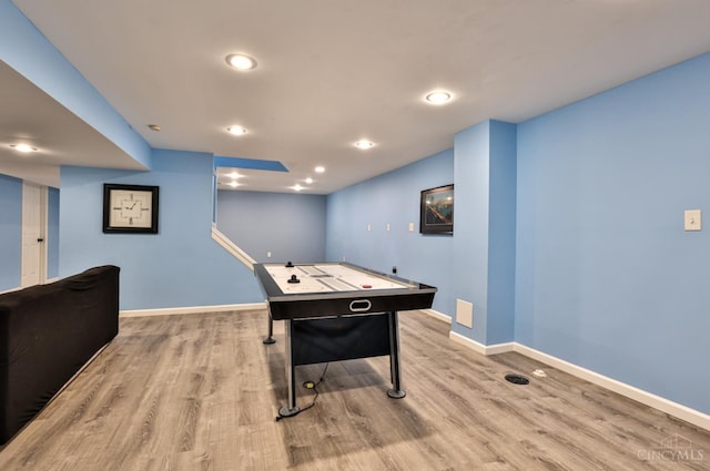 6330 Branch Hill Miamiville Rd, Miami Twp, OH 45140 - recreation room featuring wood finished floors and recessed lighting