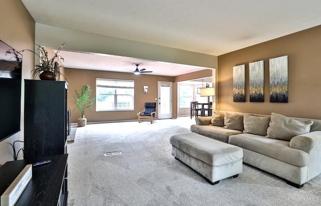 6330 Branch Hill Miamiville Rd, Miami Twp, OH 45140 - carpeted living room featuring ceiling fan