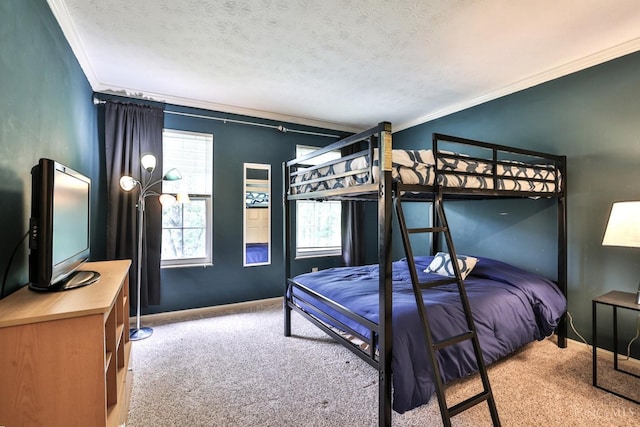 6330 Branch Hill Miamiville Rd, Miami Twp, OH 45140 - carpeted bedroom with ornamental molding and a textured ceiling