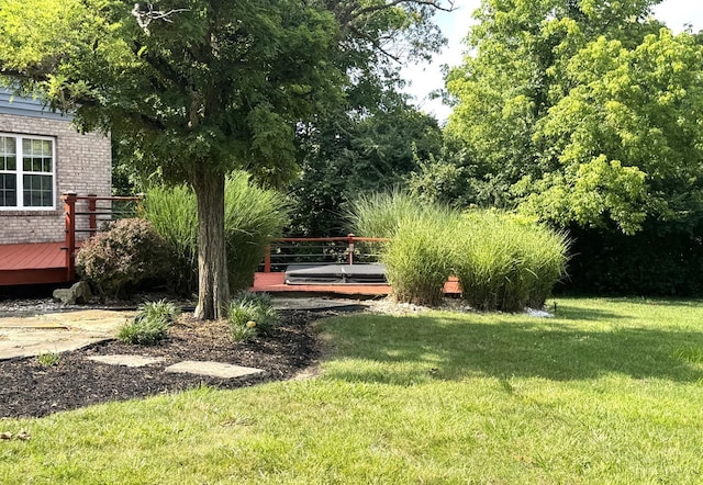6330 Branch Hill Miamiville Rd, Miami Twp, OH 45140 - view of grassy yard featuring a wooden deck
