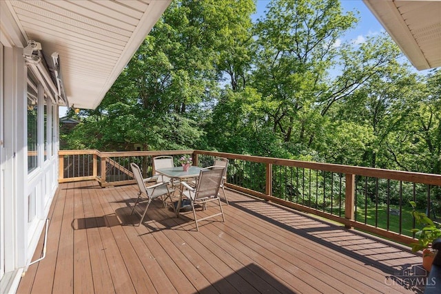 281 Compton Rd, Wyoming, OH 45215 - wooden terrace featuring outdoor dining area