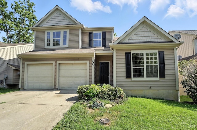 2380 Oaktree Pl, Cincinnati, OH 45238 - view of front of house with driveway, a garage, and a front lawn