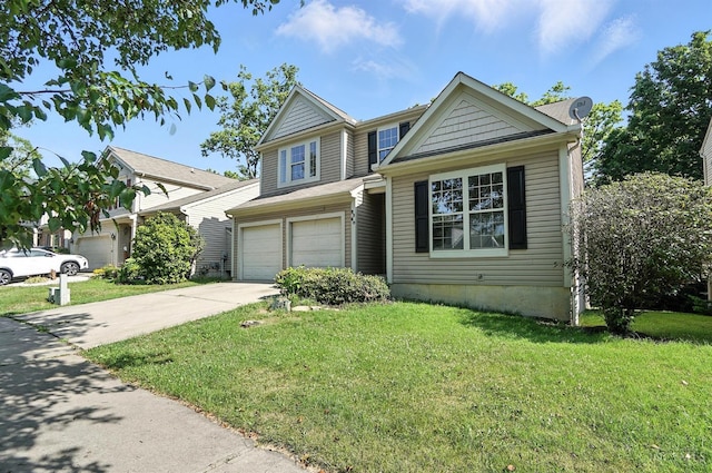 2380 Oaktree Pl, Cincinnati, OH 45238 - view of front of house with driveway, a garage, and a front lawn