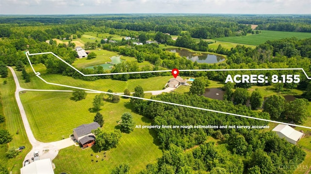 6154 Taylor Pike, Wayne Twp, OH 45107 - overview of rural landscape featuring property boundaries highlighted and a nearby body of water