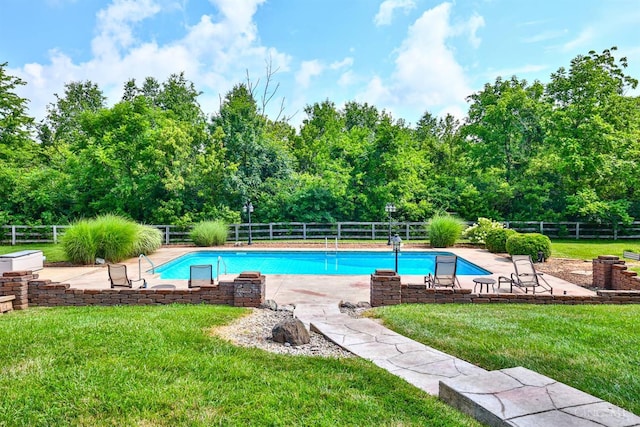 6154 Taylor Pike, Wayne Twp, OH 45107 - view of swimming pool with a fenced backyard, a patio area, and view of scattered trees