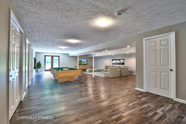 6154 Taylor Pike, Wayne Twp, OH 45107 - playroom featuring dark wood-style floors, pool table, and a textured ceiling