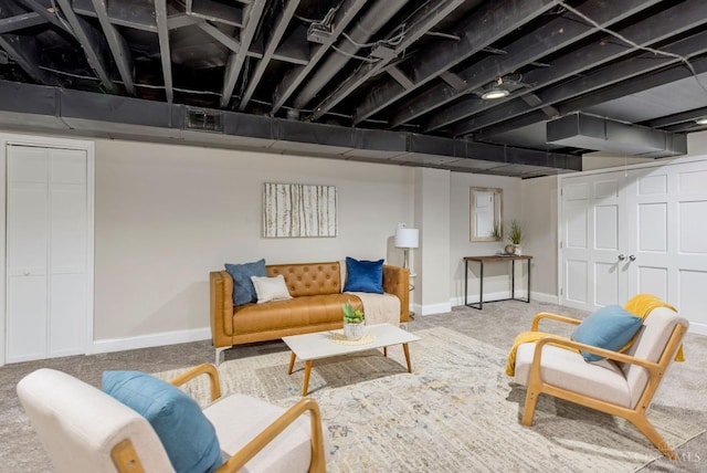 1050 Holz Ave, Anderson Twp, OH 45230 - living room featuring carpet and baseboards