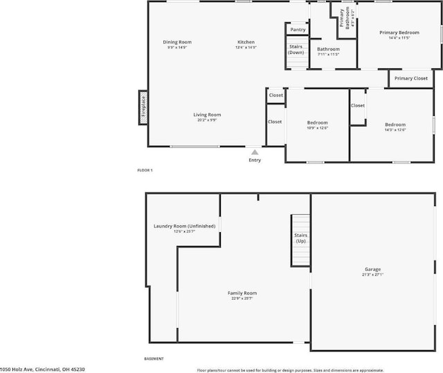 1050 Holz Ave, Anderson Twp, OH 45230 - view of floor plan / room layout