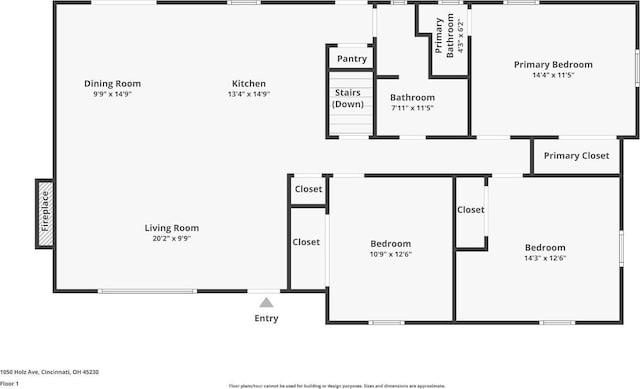 1050 Holz Ave, Anderson Twp, OH 45230 - view of floor plan / room layout
