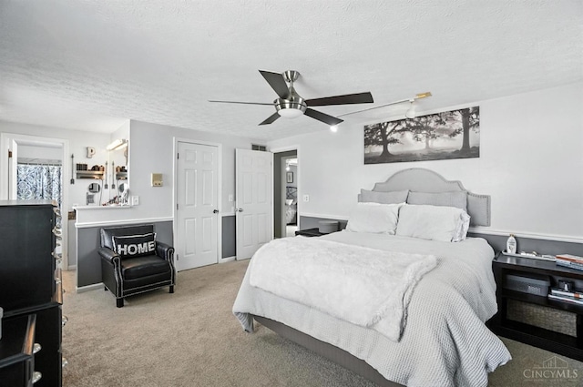 4961 Troubador Ct, Delhi Twp, OH 45238 - bedroom with a textured ceiling, carpet flooring, and ceiling fan