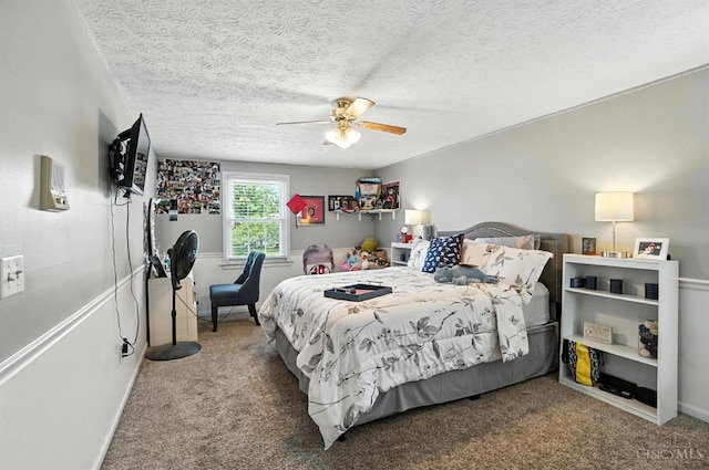4961 Troubador Ct, Delhi Twp, OH 45238 - bedroom featuring carpet, ceiling fan, and a textured ceiling