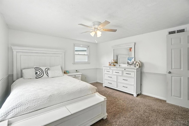 4961 Troubador Ct, Delhi Twp, OH 45238 - bedroom featuring carpet flooring, a ceiling fan, and a textured ceiling
