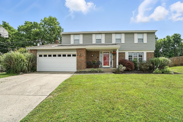 4961 Troubador Ct, Delhi Twp, OH 45238 - traditional home featuring brick siding, concrete driveway, and a garage