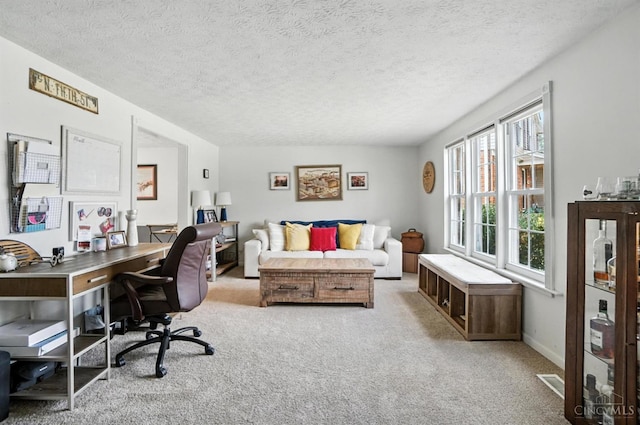 4961 Troubador Ct, Delhi Twp, OH 45238 - carpeted home office featuring a textured ceiling