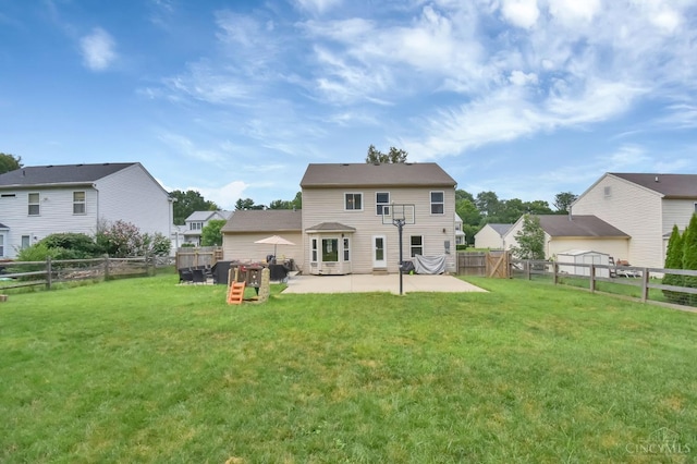 4411 Todd Rose Ct, Union Twp, OH 45244 - back of property with a patio area, a fenced backyard, and a residential view