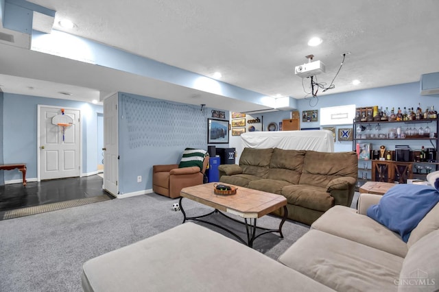 4411 Todd Rose Ct, Union Twp, OH 45244 - living area with carpet floors, recessed lighting, and a bar