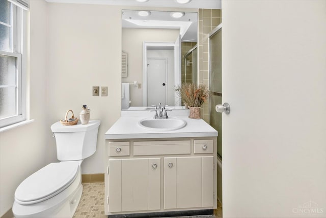 2724 Bentley Ct, Anderson Twp, OH 45244 - bathroom with vanity, a shower with shower door, and plenty of natural light