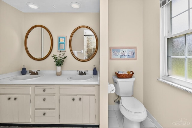 2724 Bentley Ct, Anderson Twp, OH 45244 - bathroom with plenty of natural light, tile patterned flooring, and double vanity