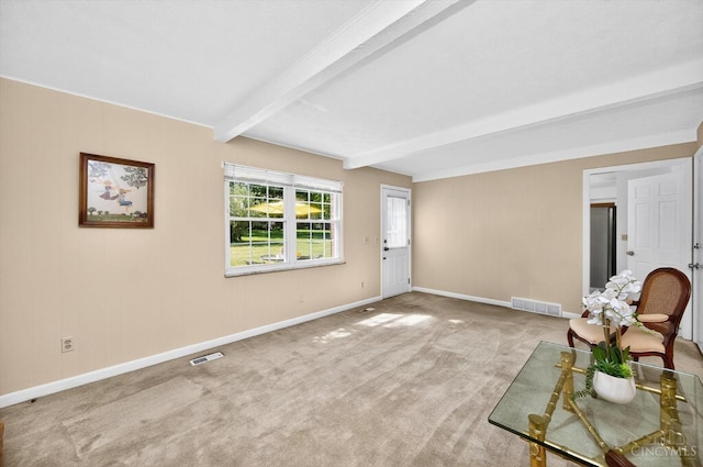 2724 Bentley Ct, Anderson Twp, OH 45244 - carpeted entrance foyer featuring baseboards and beam ceiling