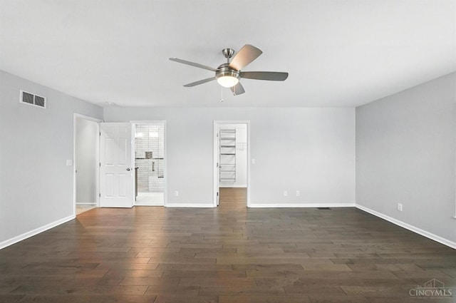7102 Lookout Ct, Liberty Twp, OH 45011 - unfurnished room with a ceiling fan and dark wood-style flooring
