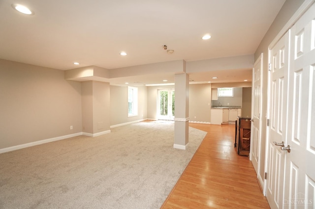 1031 Westchester, Union Twp, OH 45244 - unfurnished room with recessed lighting, light wood-style flooring, and light carpet