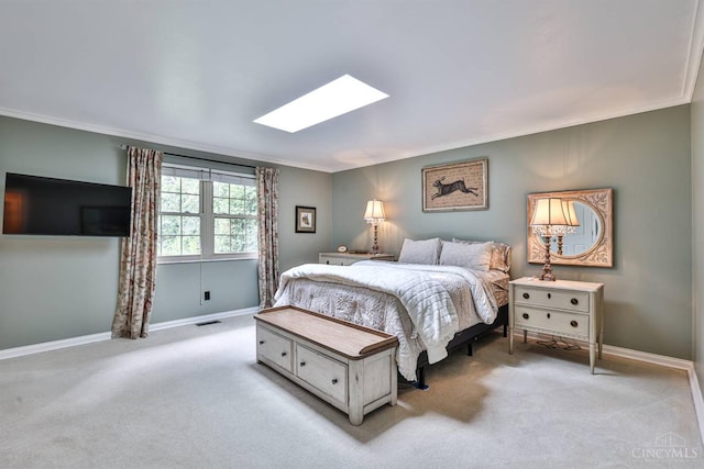 6341 Marshall Rd, Centerville, OH 45459 - carpeted bedroom featuring a skylight and crown molding