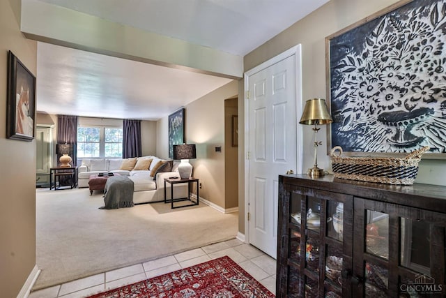 6341 Marshall Rd, Centerville, OH 45459 - living area featuring carpet and tile patterned flooring