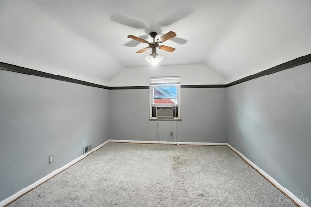 3760 Feldkamp Ave, Green Twp, OH 45211 - bonus room with vaulted ceiling, carpet floors, ceiling fan, and cooling unit