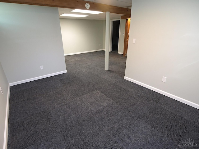 3527 Reemelin Rd, Green Twp, OH 45211 - finished below grade area featuring dark carpet and baseboards