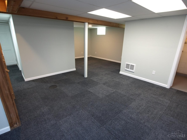 3527 Reemelin Rd, Green Twp, OH 45211 - finished below grade area with dark colored carpet and baseboards